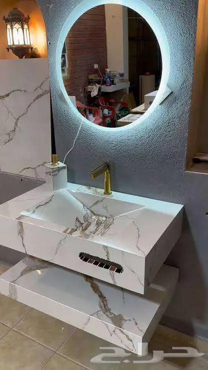 مغاسل بورسلين جاهزة صناعة سعودية وتفصيل مغاسل رخام بورسلين 0