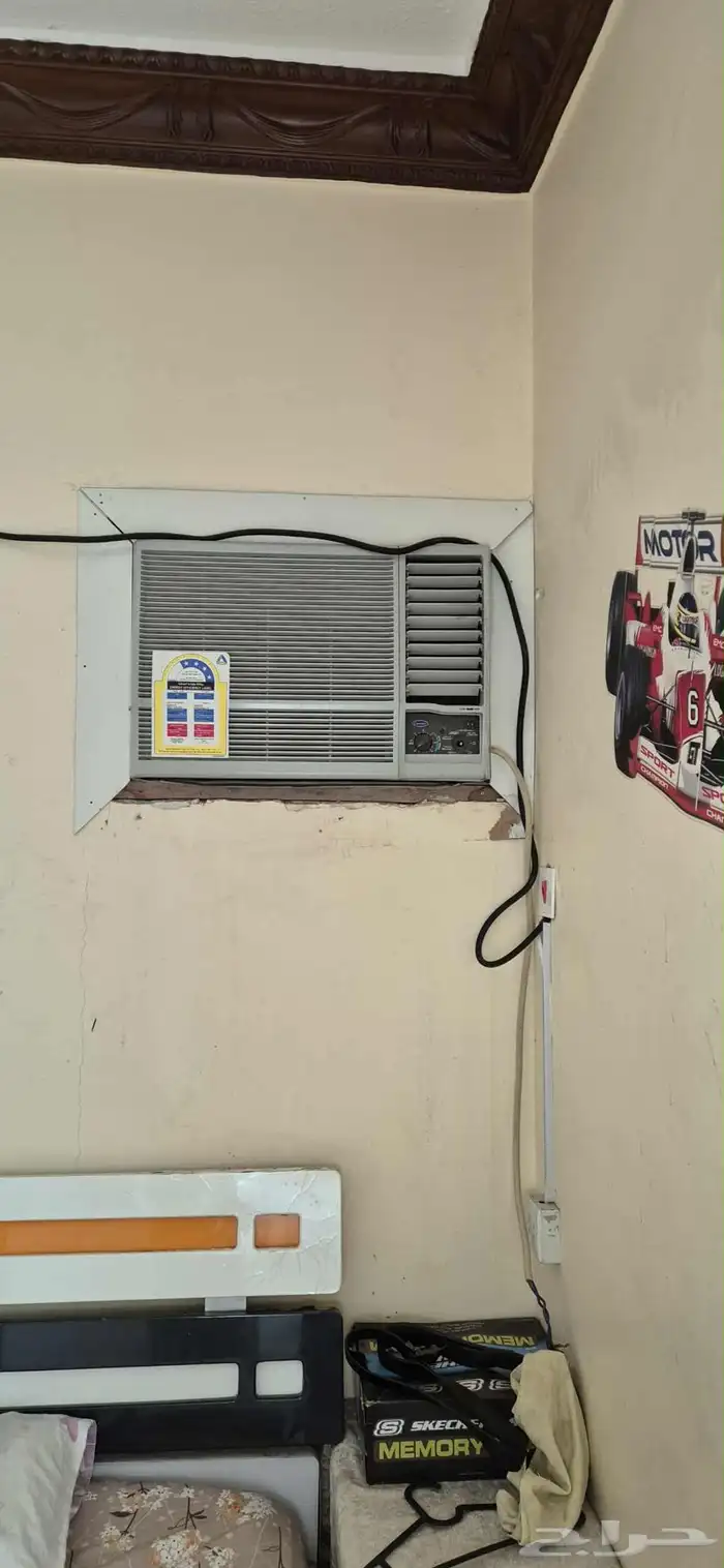 غرفه شباب وسرير اطفال ومكتبه ودولاب ومكيفات شباك 8