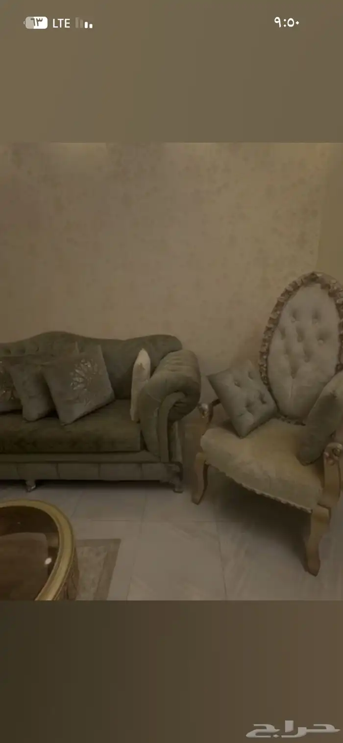 غرفه كامله كنب طاولات وستارة 0