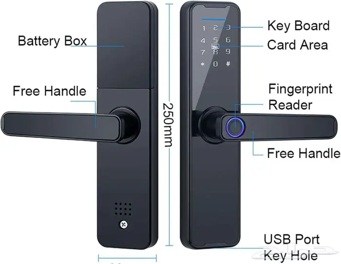 قفل باب ذكي  قفل ذكي باب داخلي  قفل ذكي باب خارجي 3