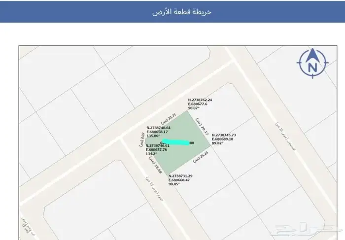 للبيع فيلا بقيمه ارض زاويه حي الاندلس شوارع 15 الاطوال 25 20 0