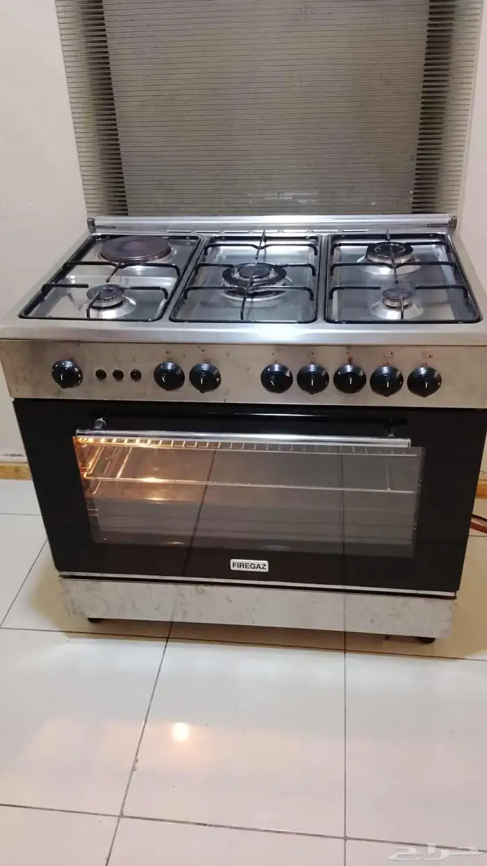 فرن غاز ايطالي 5عيون 4غاز واحده كهربا 0