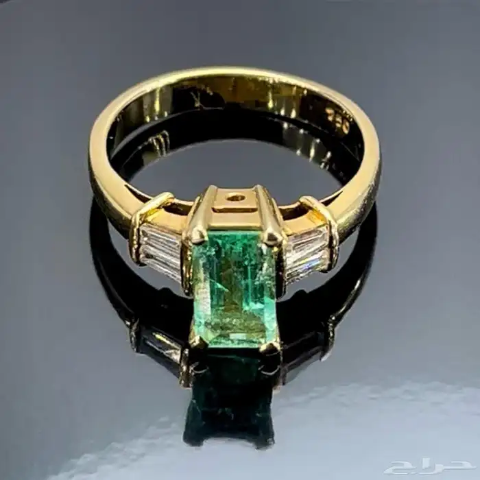 خاتم ذهب بزمرد طبيعي فاخر 0