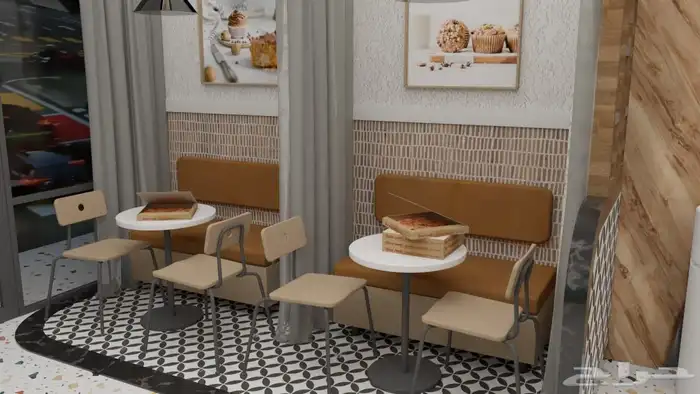 تصميم ديكور محل بيتزا 4