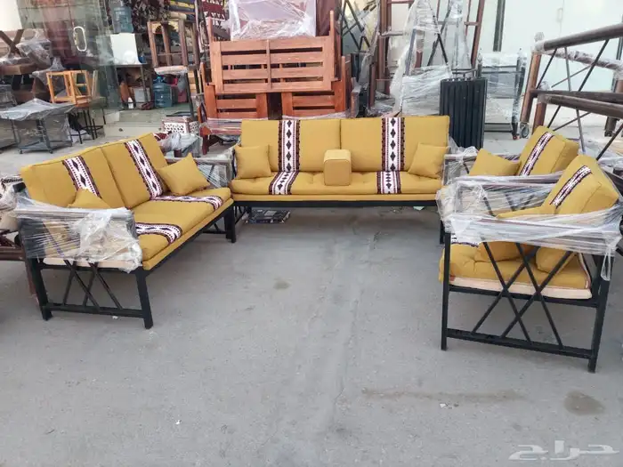 الديكورات الكراسي خشب.حديد مع الجلسه 7