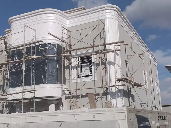 معلم ديكورات خارجيه سمنت ابيض بديل الحجر الطبيعي 7