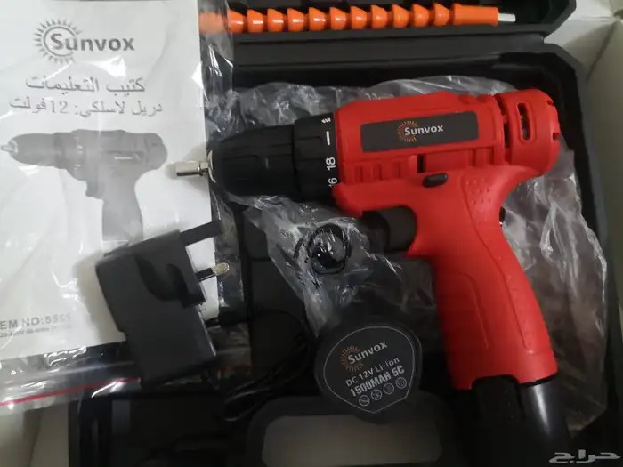 دريل لاسلكي 12 فولت 2 بطارية 8