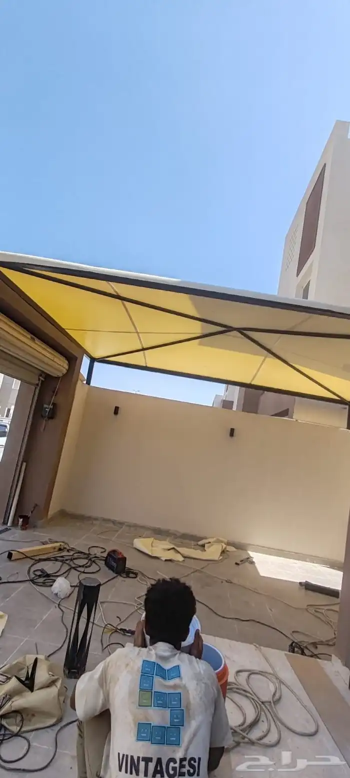 مظلات سواتر حديد ستاره تغطيه فلل ساتر شنكوا شبوك هانجر جده 5