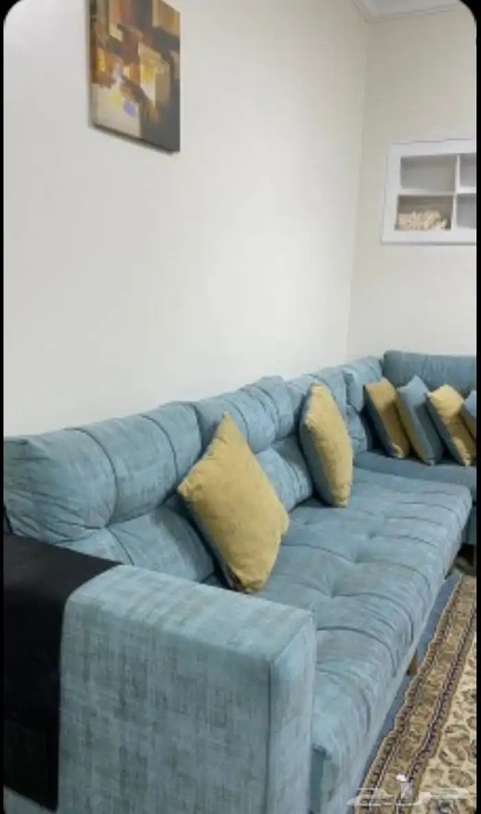 كنب زاويه نظيف لون تيفاني 1