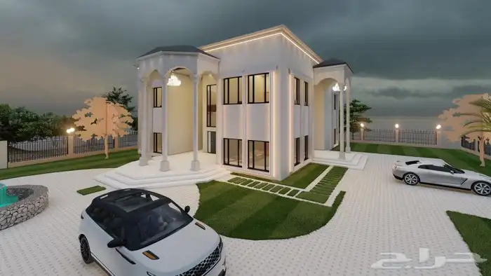 تصميم فلة سكنية نيوكلاسيك بجازان 0