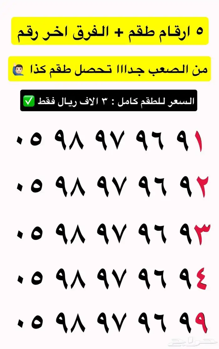 ارقام مميزه بااقل سعر 28