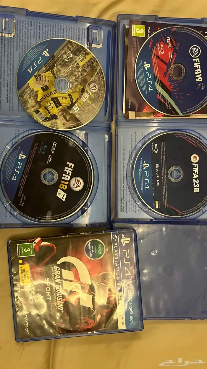 اشرطه فيفا 17 و18 و19و23 وشريط Gran turismo سيارات 1