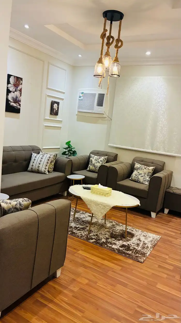 للايجار شقة مفروشه غرفتين وصالة حي الواحه ايجار سنوي 3