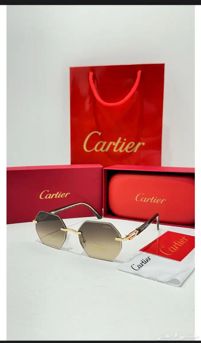 نظارات ماركه كارتير درجه اولى طبق الاصل مع الملحقات 55