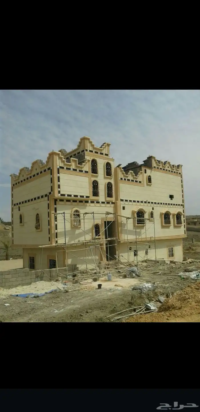 لياسه ملونه باللاسمنت الابيض وبطحاء الرياض معا اعمال العزل 4