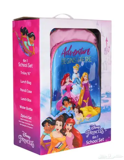 شنطة بنات ديزني مدرسية مقاس 16 جديدة بالكرتون 16 قطعه index