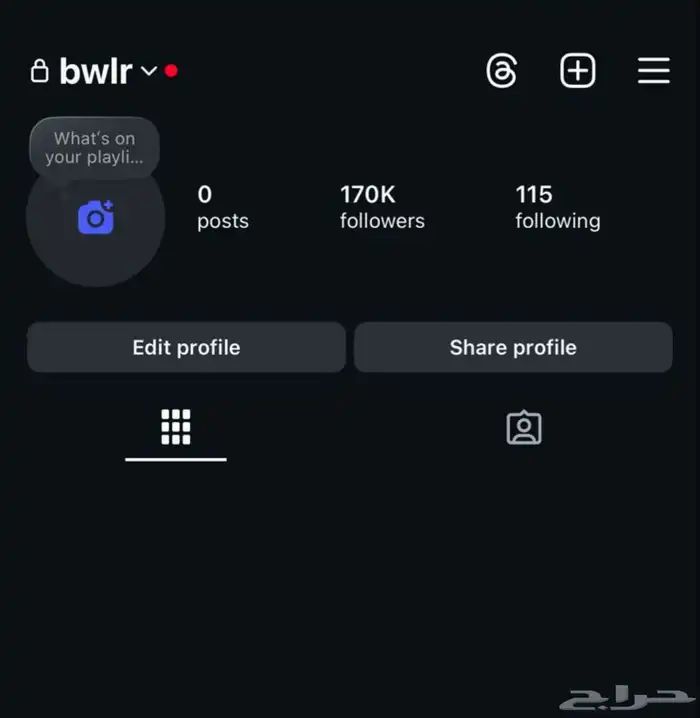 يوزر رباعي bwlr مع حساب متابعين 170k 0