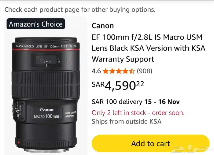 عدسة كانون EF 100 mm f  2.8 macro IS 12