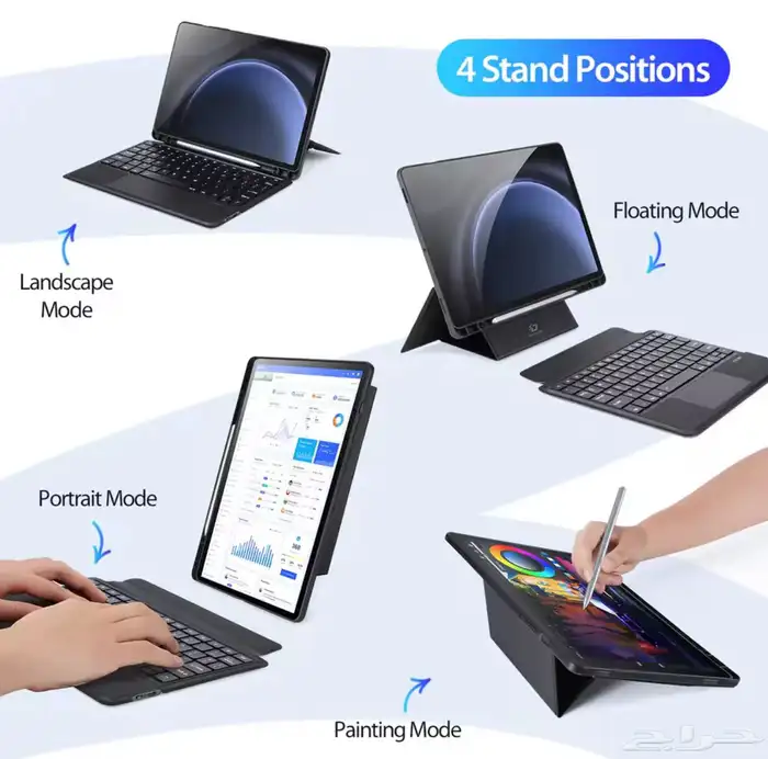 للوحة مفاتيح اللمس 3 في1 لجهاز Samsung Tab S9 Fe x510 3