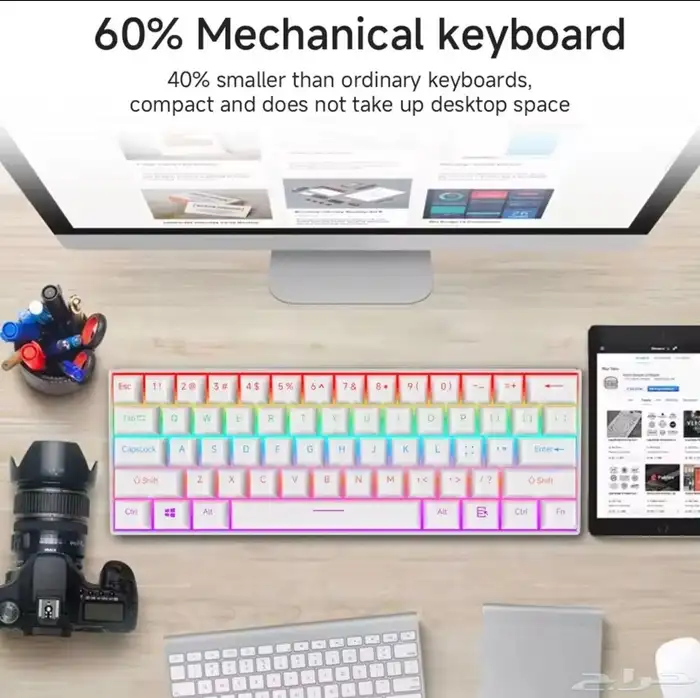 كيبورد قيمنق عربي و انجليزي حجم 60 3