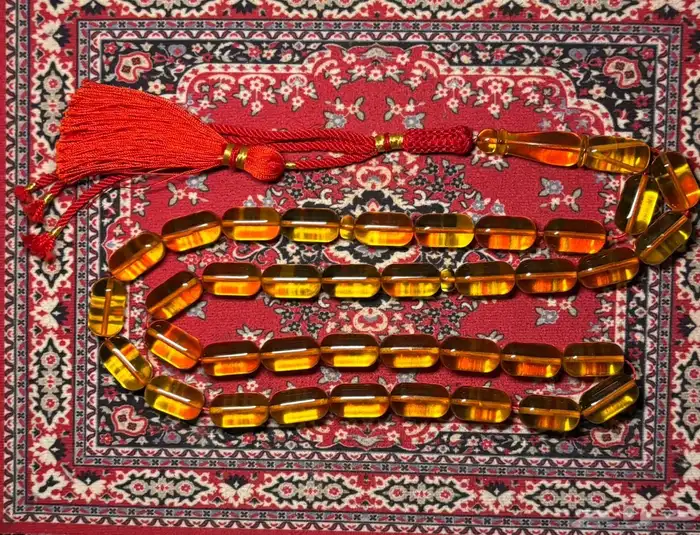 سبحة كهرمان شفاف جامبو صنف 0