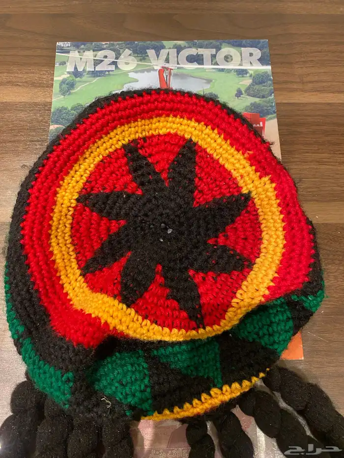 قبعة راستا (جامايكية) حياكة يدوية أصلية مع جدايل 1