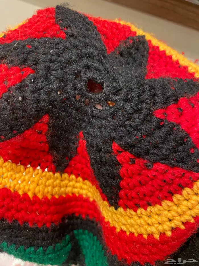 قبعة راستا (جامايكية) حياكة يدوية أصلية مع جدايل 5