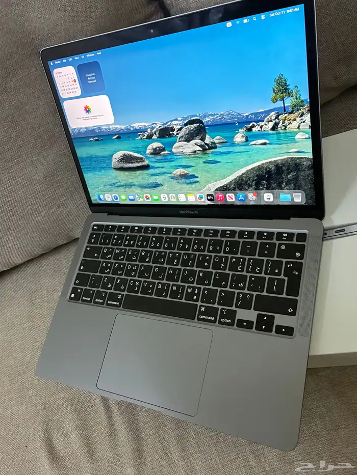 ماك بوك آير لابتوب معالج M1 نظيف جدا استخدام خفيف 3