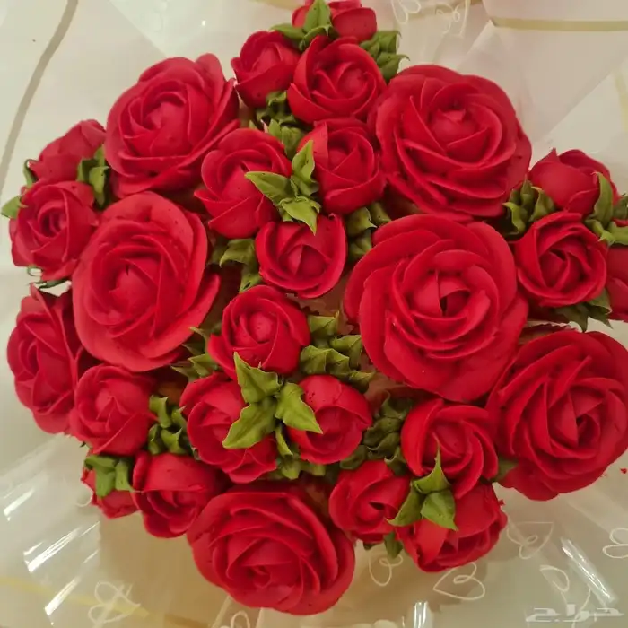 كب كيك على شكل بوكية ورد 0