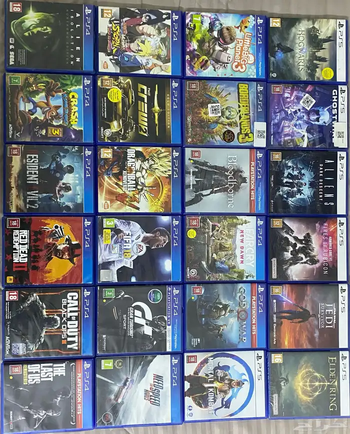 اشرطة بلايستيشن PS سوني فور 4 و سوني فايف 5 جديدة ومستعملة 0