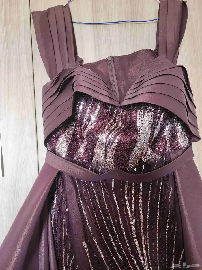 فستان سهرة عودي على بني غامق 2