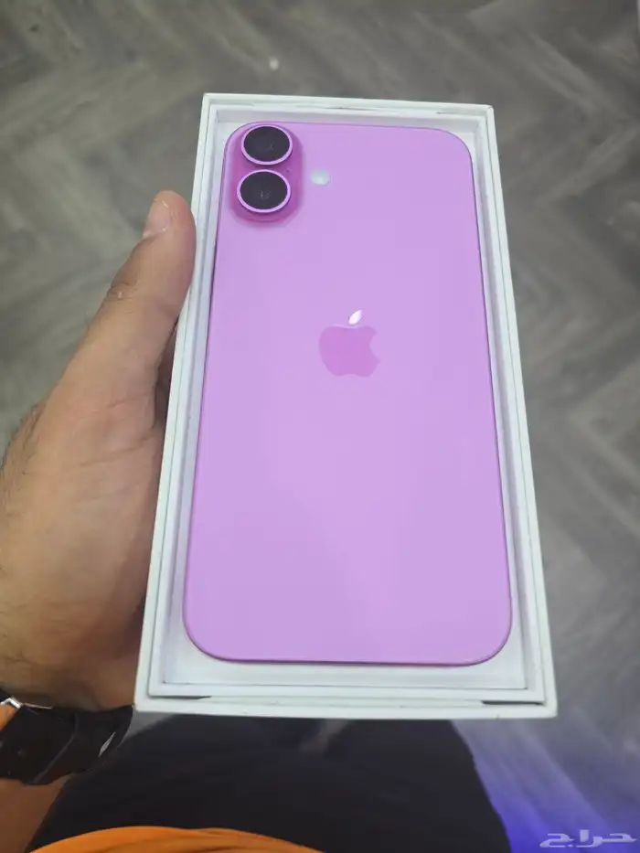 ايفون 16 plus بلس وردي بطارية   100 1