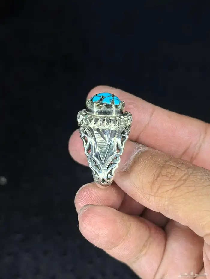 خواتم فضة فيروز نيشابوري صياغة ( عباسي H ) 7