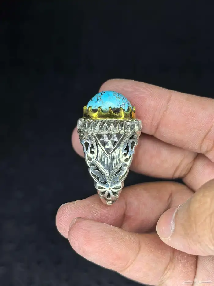 خواتم فضة فيروز نيشابوري صياغة ( عباسي H ) 4