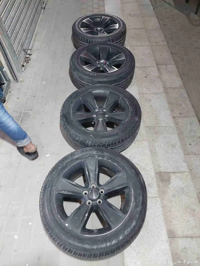 4 جنط دودج وكاله اصلي مقاس 18 مع الكفرات 0