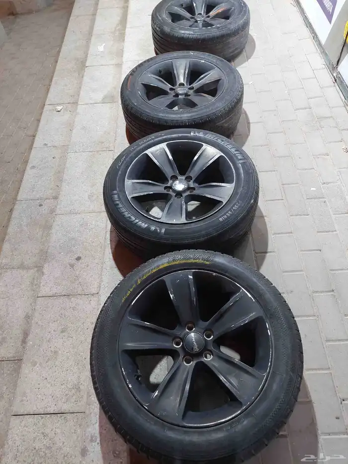 4 جنط دودج وكاله اصلي مقاس 18 مع الكفرات 1