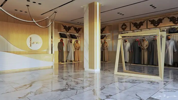 تصميم داخلي وديكور لمحل خياطه اثواب رجالي 4