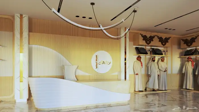 تصميم داخلي وديكور لمحل خياطه اثواب رجالي 2