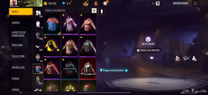 حساب العبه فاري فاير البيع مستوى 67 حساب مربوط فيسبوك 250 5