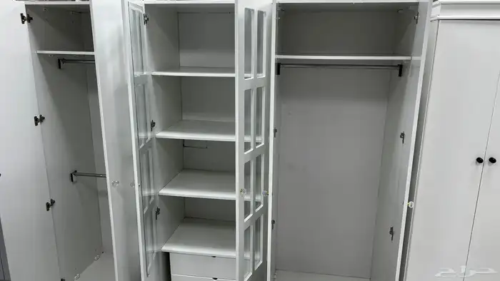 دولاب مستعمل نظيف ابيض 6 درف وطني مع التركيب 1