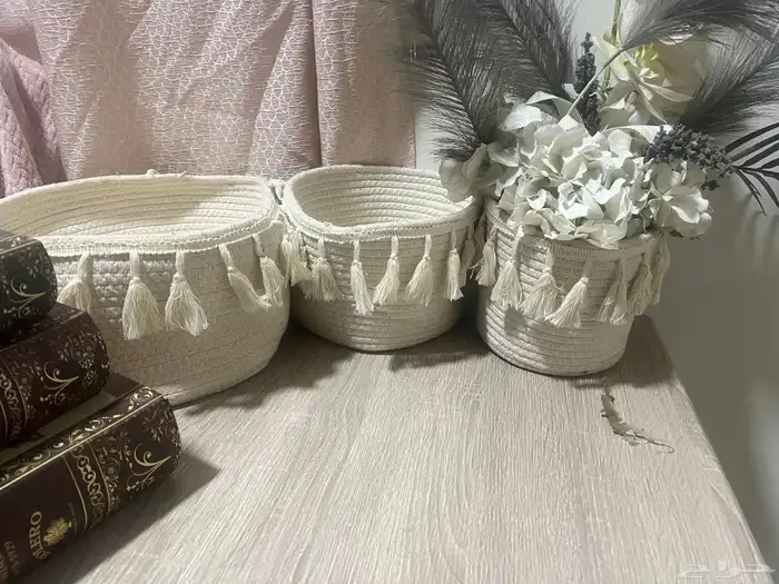 تحف سلال طقم عدد 3 قطع وكتب زينة عدد 3 قطع 3