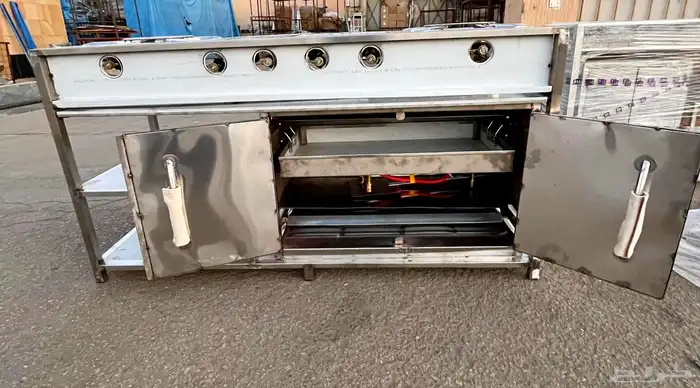 قز - موقد 6 عين استيل مع فرن استيل 1