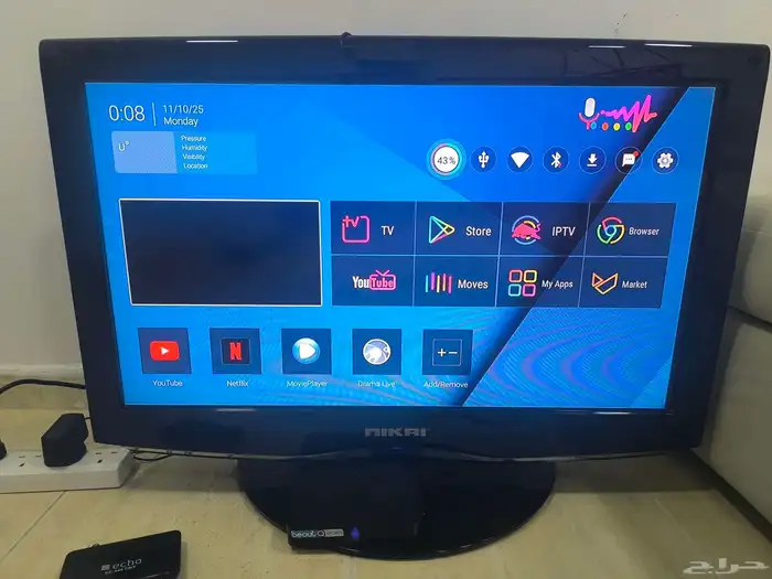 تلفزيون شاشة 32 انش مع رسيفر عادي ورسيفر بي اوت كيو Bout Q 2