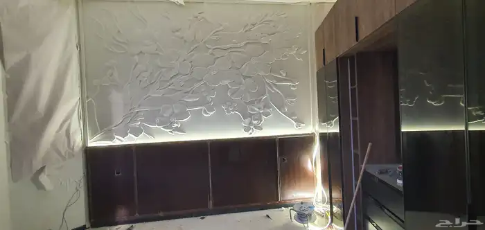 غرف نوم وخزائن وديكورات ولوحات جدارية cnc 9