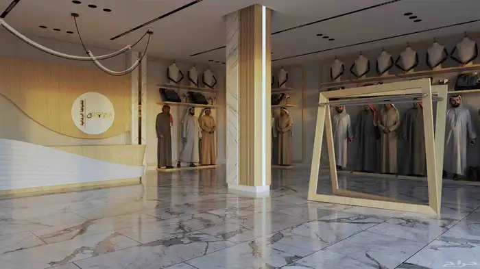 تصميم داخلي وديكور لمحل خياطه اثواب رجالي 7