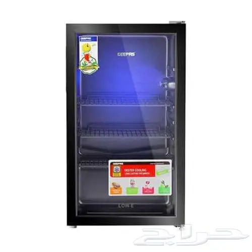 ثلاجة مكتبية جيباس باب زجاجي 120 لتر   اسود 0