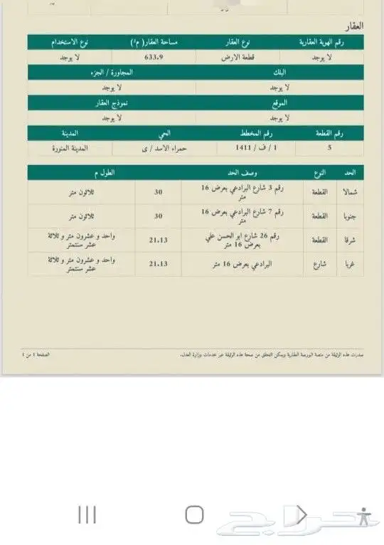 ارضيه سكنيه للبيع في حمراء الاسد 0