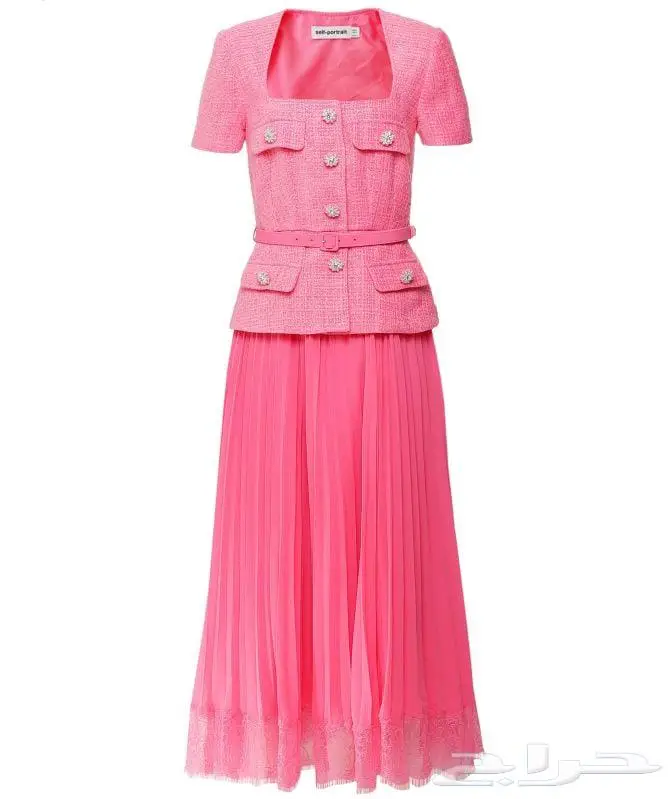 فستان سلف بروتريه وردي مقاس M 0