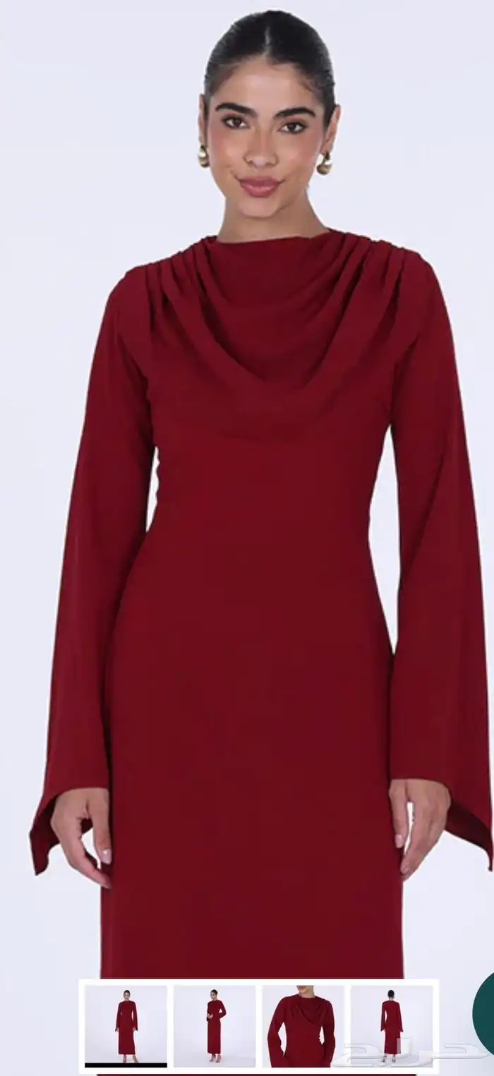 فستان ماركة إلينا برغندي جديد 1