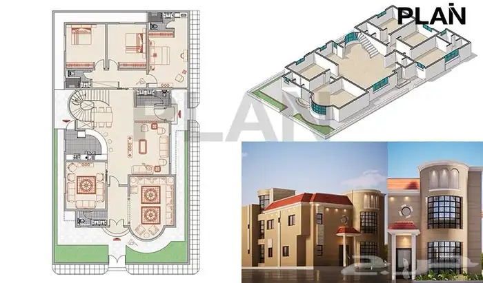 تصميم مخططات فلل وشاليهات واستراحات 1